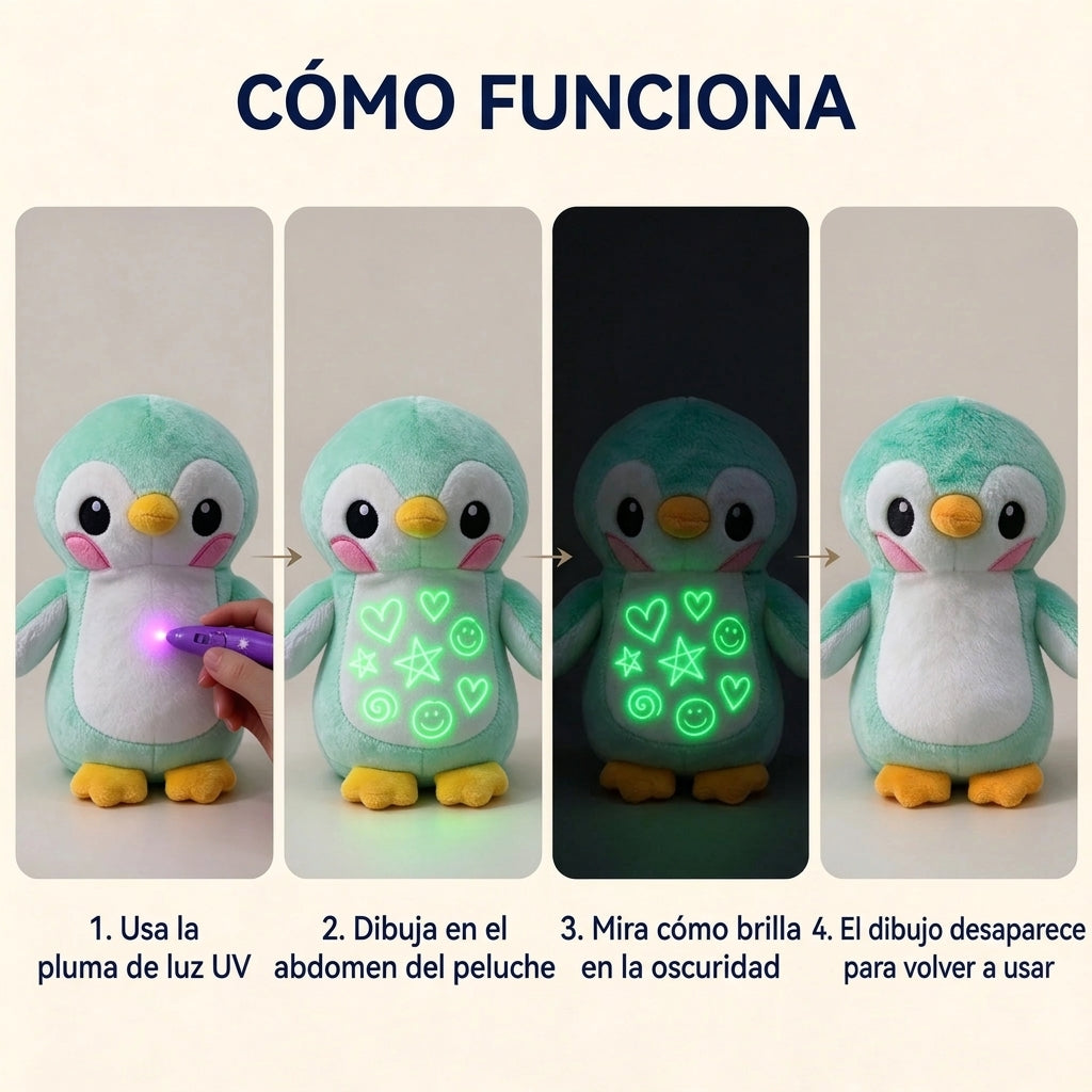 Glow Friends™ – Peluche Mágico con Lápiz de Luz que Brilla en la Oscuridad