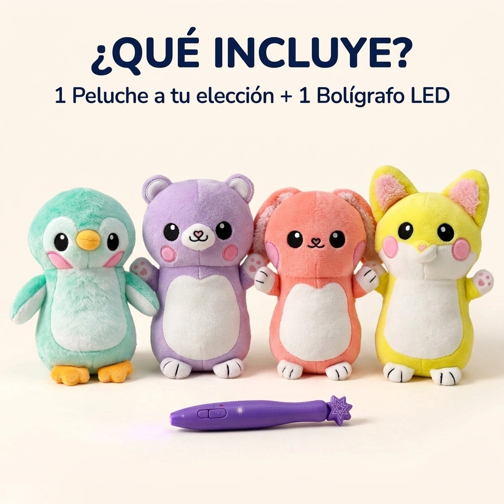Glow Friends™ – Peluche Mágico con Lápiz de Luz que Brilla en la Oscuridad