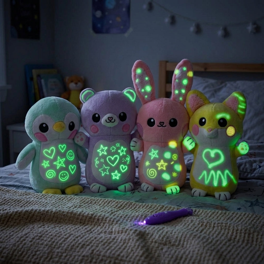 Glow Friends™ – Peluche Mágico con Lápiz de Luz que Brilla en la Oscuridad