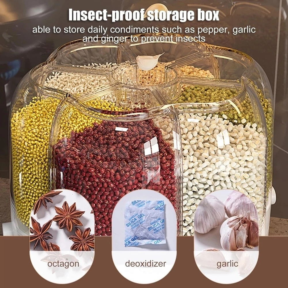 Dearly™ 360° Rotating Grains Storage Box